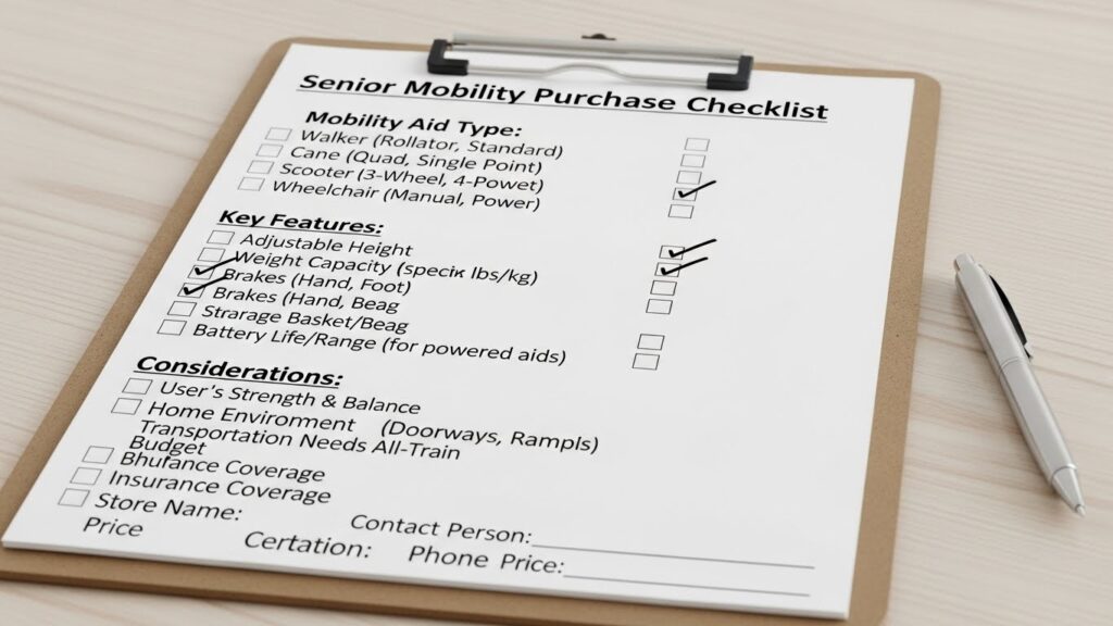 高齢者向け移動支援機器購入チェックリスト