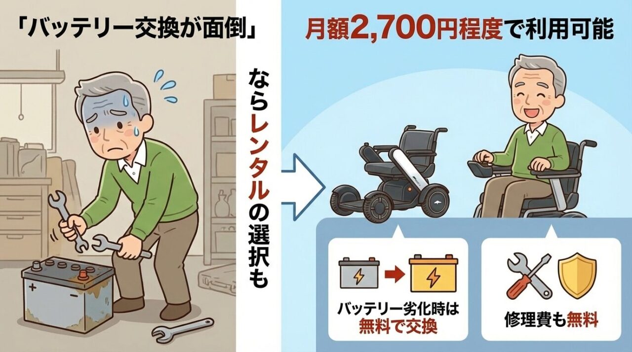 電動車椅子のレンタルサービス紹介図